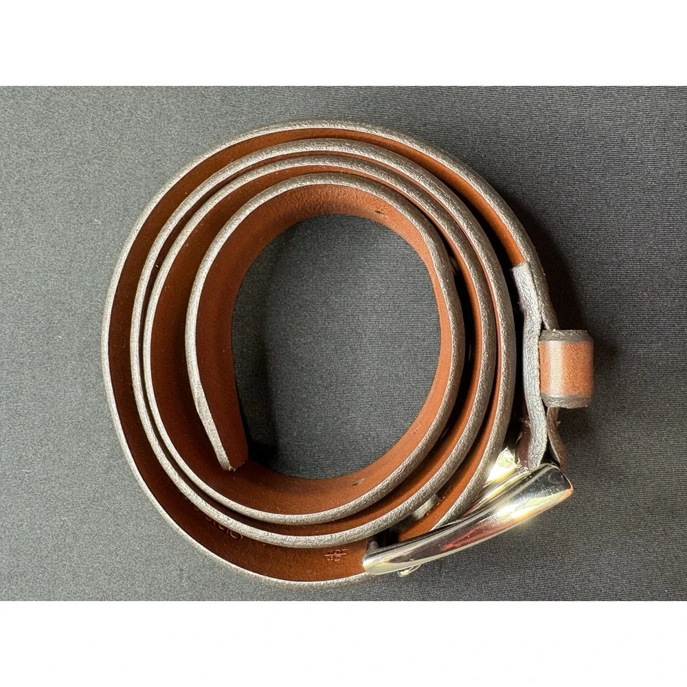Allen Edmonds Mens Belt 107/42 Walnut Leather Solid Brass Buckle USA 67507